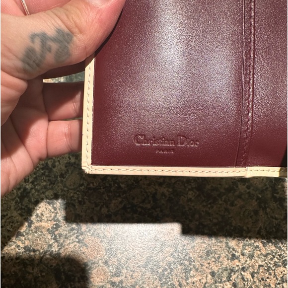 DIOR Trotter Canvas Leather Long Bifold Wallet Rogue Burgundy - Picture 11 of 15